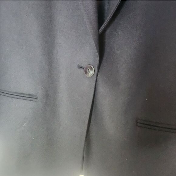 Vtg 80s Sag Harbor 16  Navy Blue 100%WOOL Lined 1 Button Women's  Blazer - Picture 7 of 8